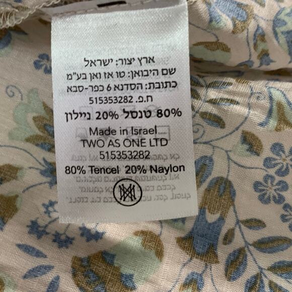 Sabina Musayev XS Mandy Top Sage Print Peplum Sleeve Floral Cottage - Picture 9 of 9